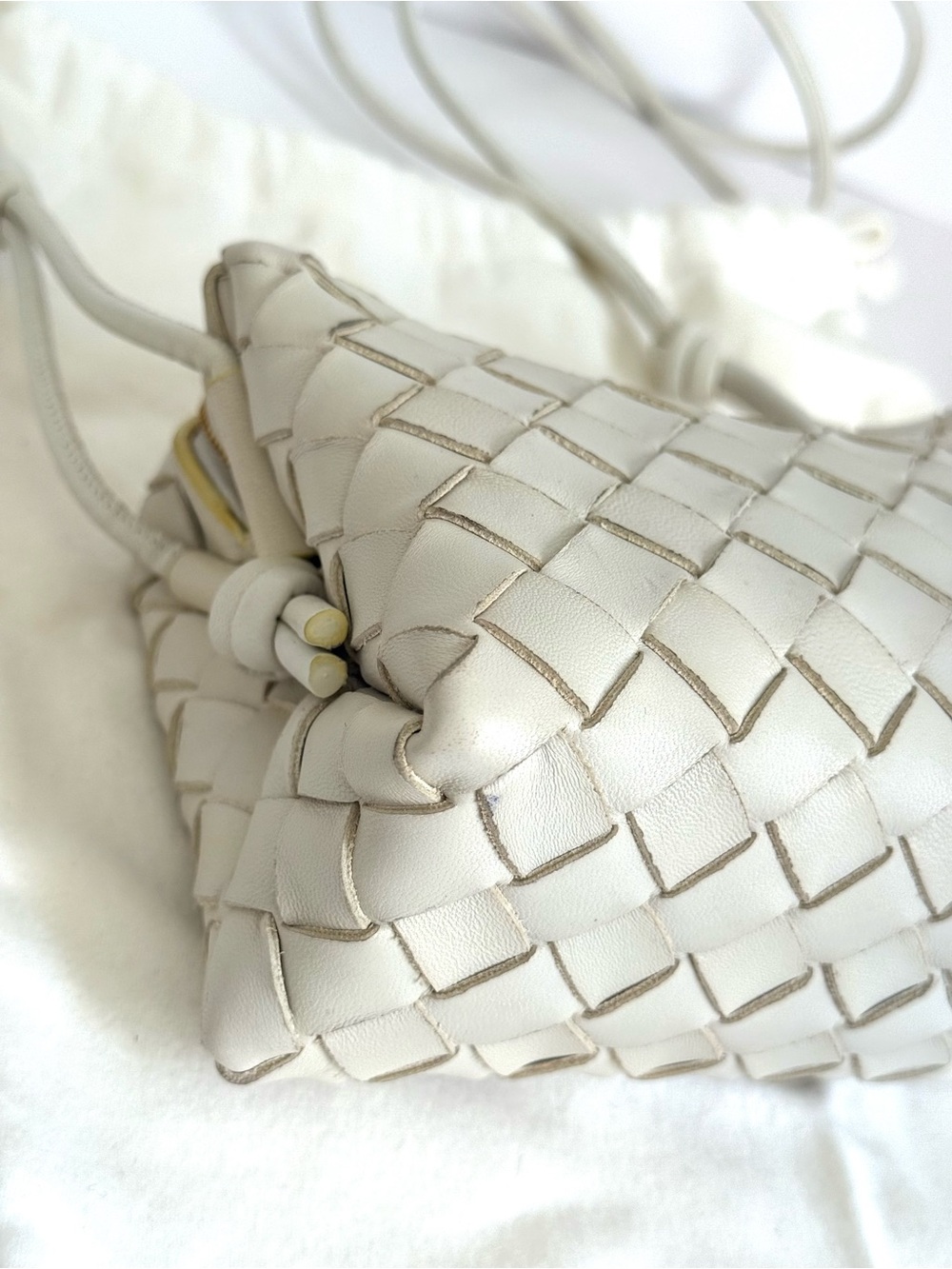 Bottega Veneta Nappa Intrecciato Mini Loop Camera Bag White 💫 - Picture 9 of 15